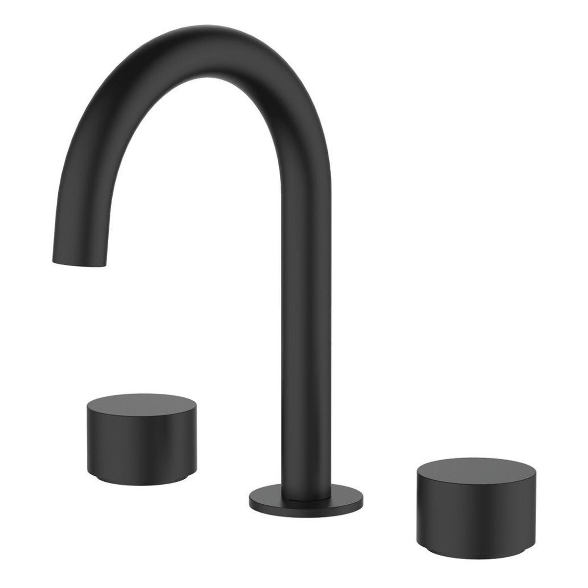 Fienza Kaya Round Hob Set, Round Taps, Matte Black - Lead Free