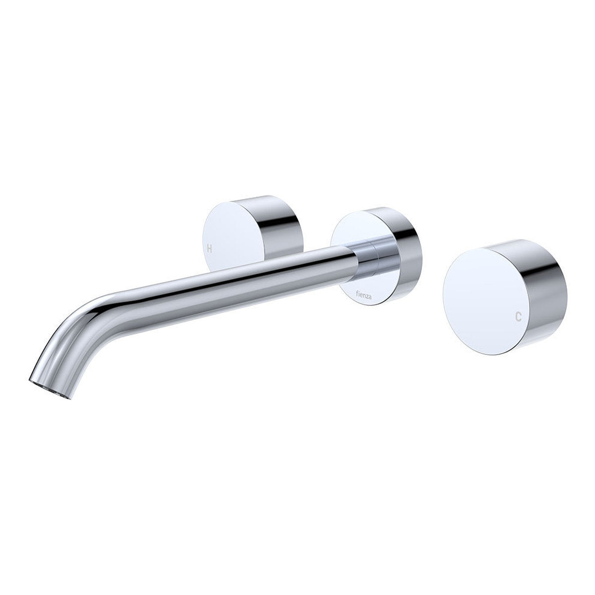 Fienza Kaya Wall Set, Round Taps, 220mm Outlet, Chrome