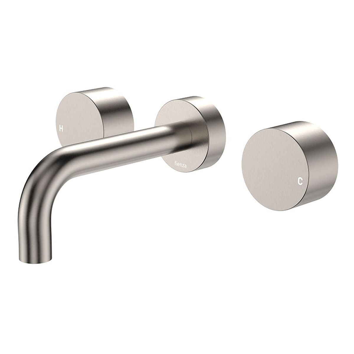 Kaya Wall Set, Round Taps, 130mm Outlet, Brushed Nickel