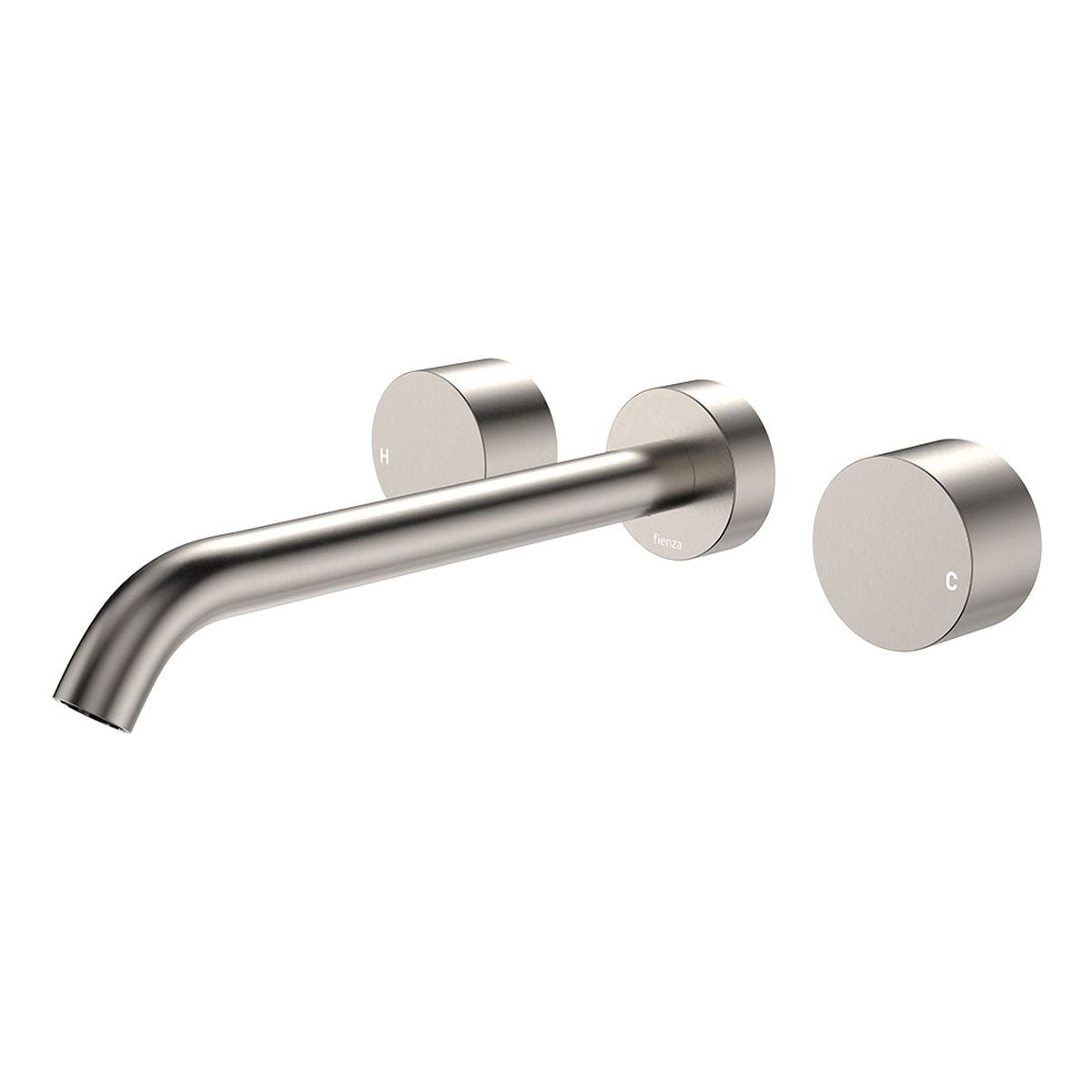 Kaya Wall Set, Round Taps, 220mm Outlet, Brushed Nickel