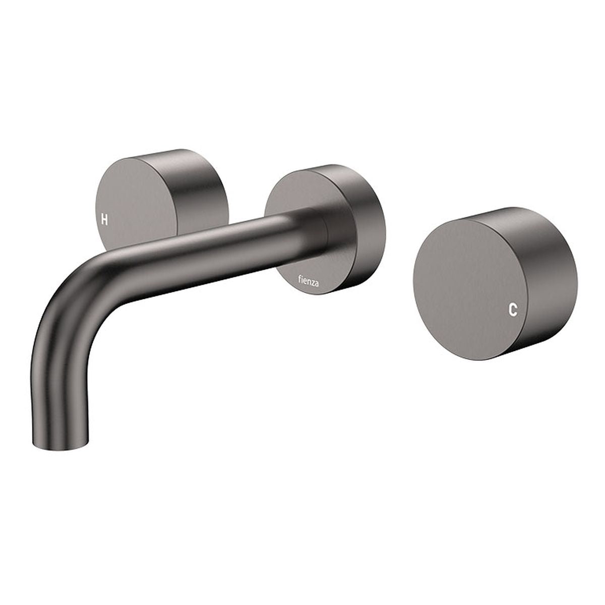 Kaya Wall Set, Round Taps, 130mm Outlet, Gun Metal