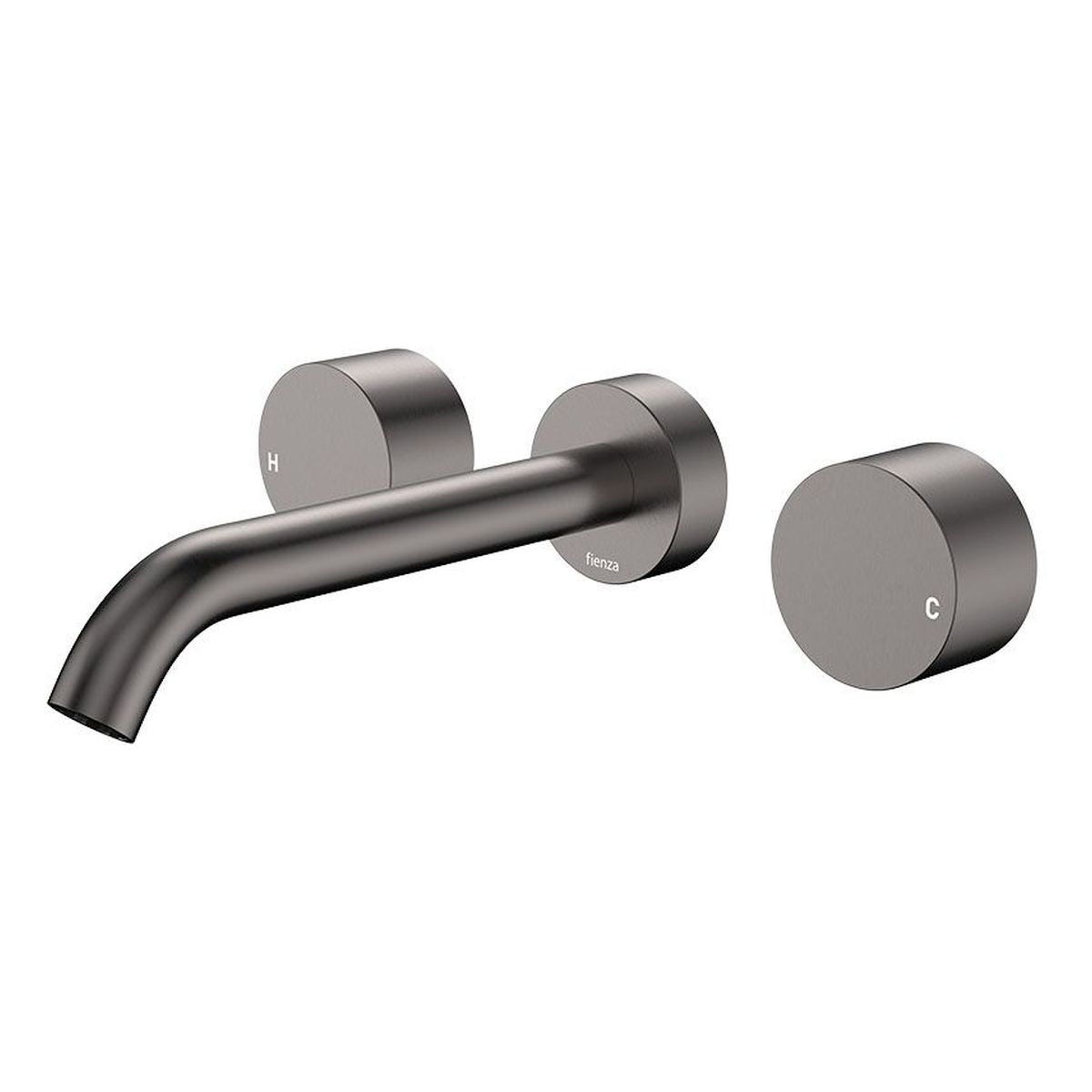 Kaya Wall Set, Round Taps, 180mm Outlet, Gun Metal