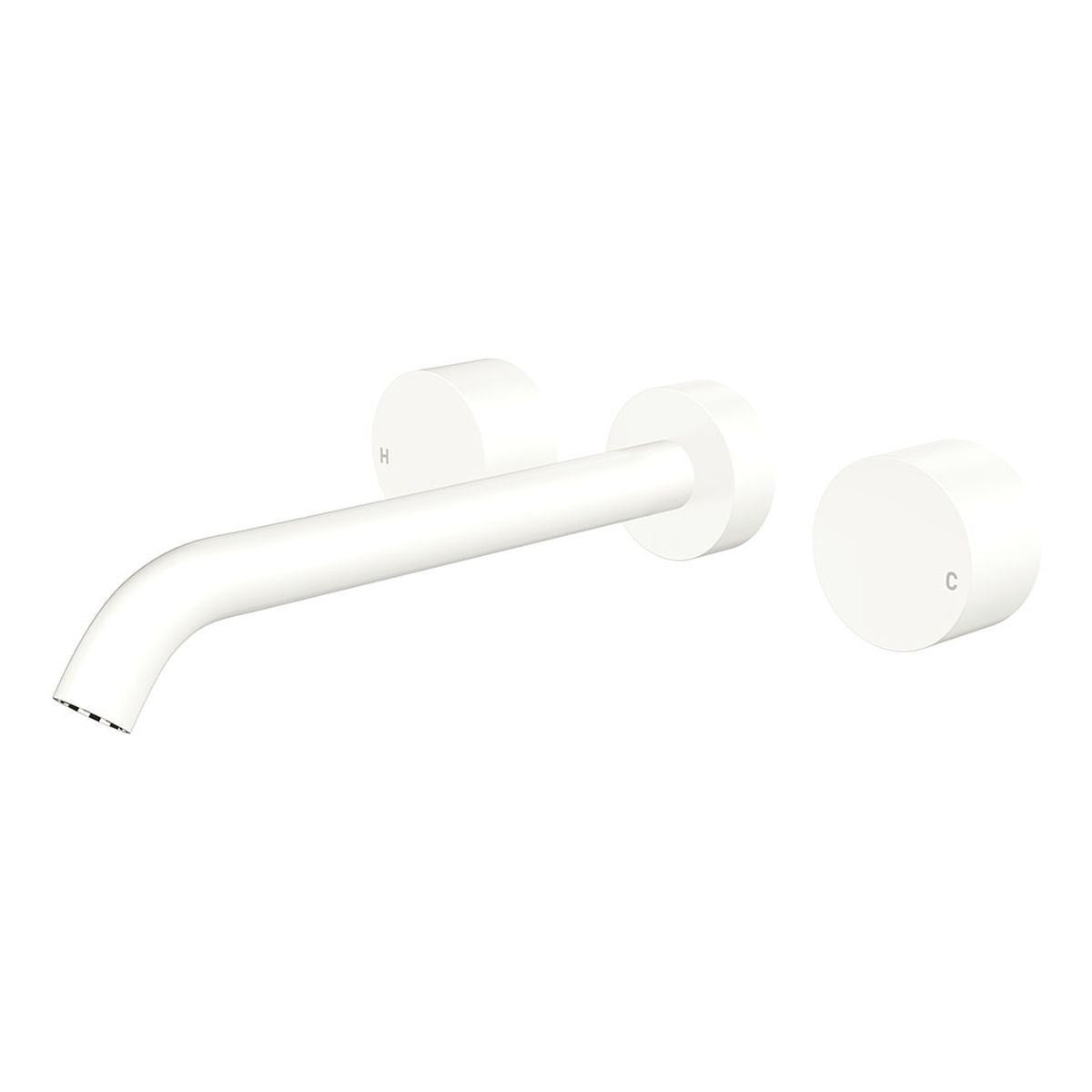 Kaya Wall Set, Round Taps, 220mm Outlet, Matte White