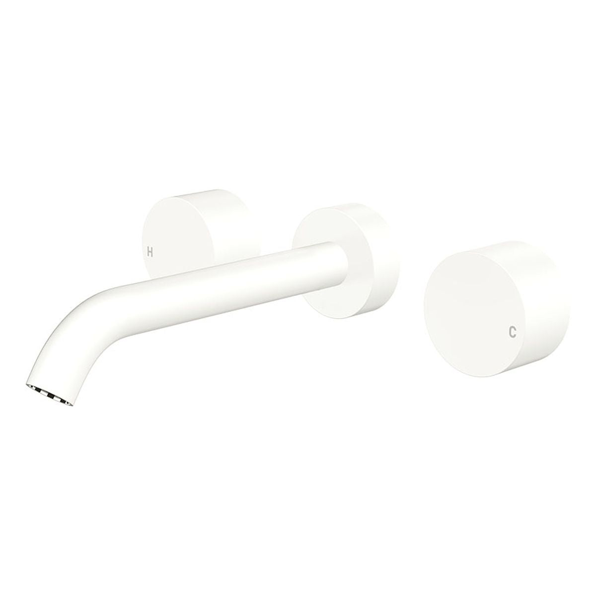 Kaya Wall Set, Round Taps, 180mm Outlet, Matte White
