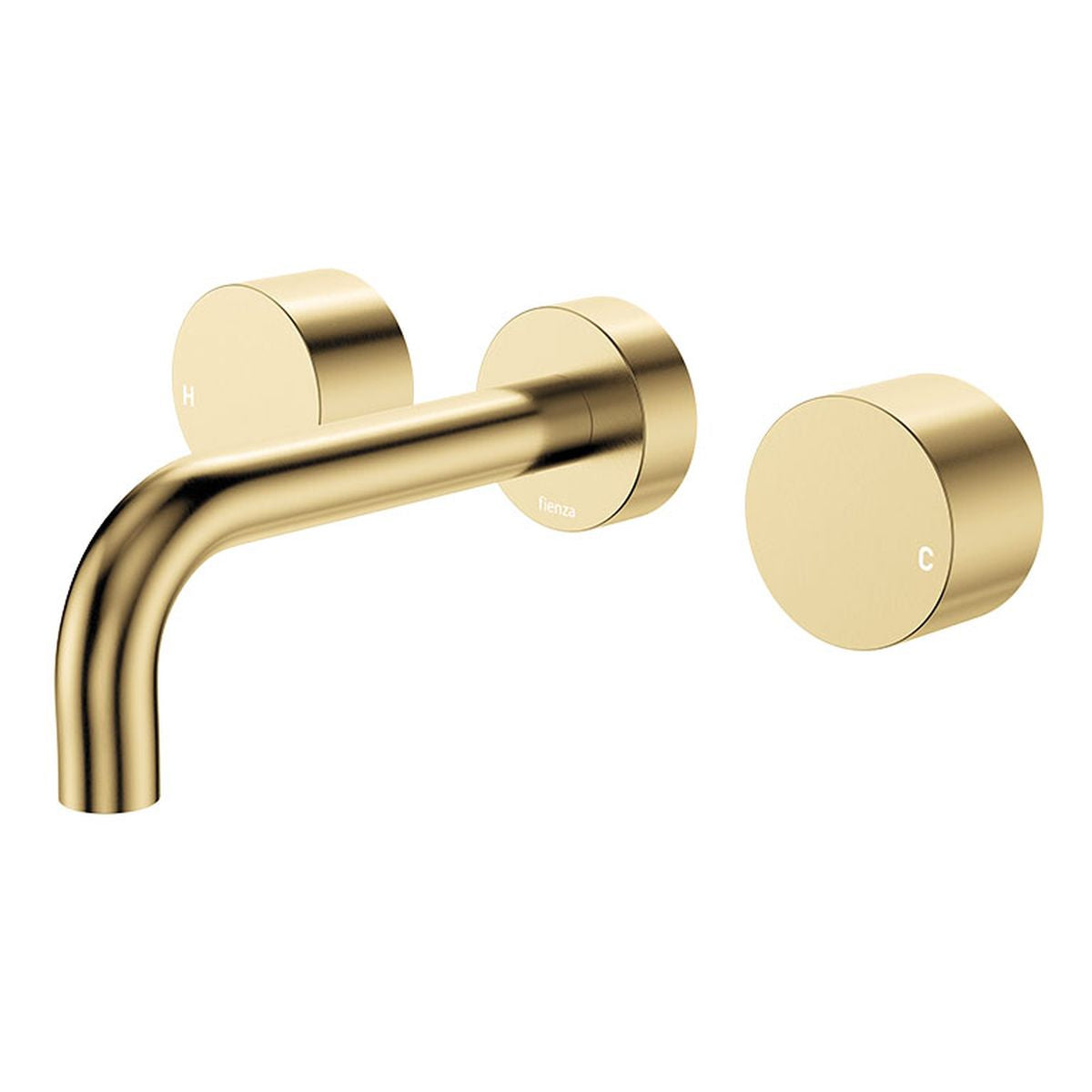 Kaya Wall Set, Round Taps, 130mm Outlet, Urban Brass