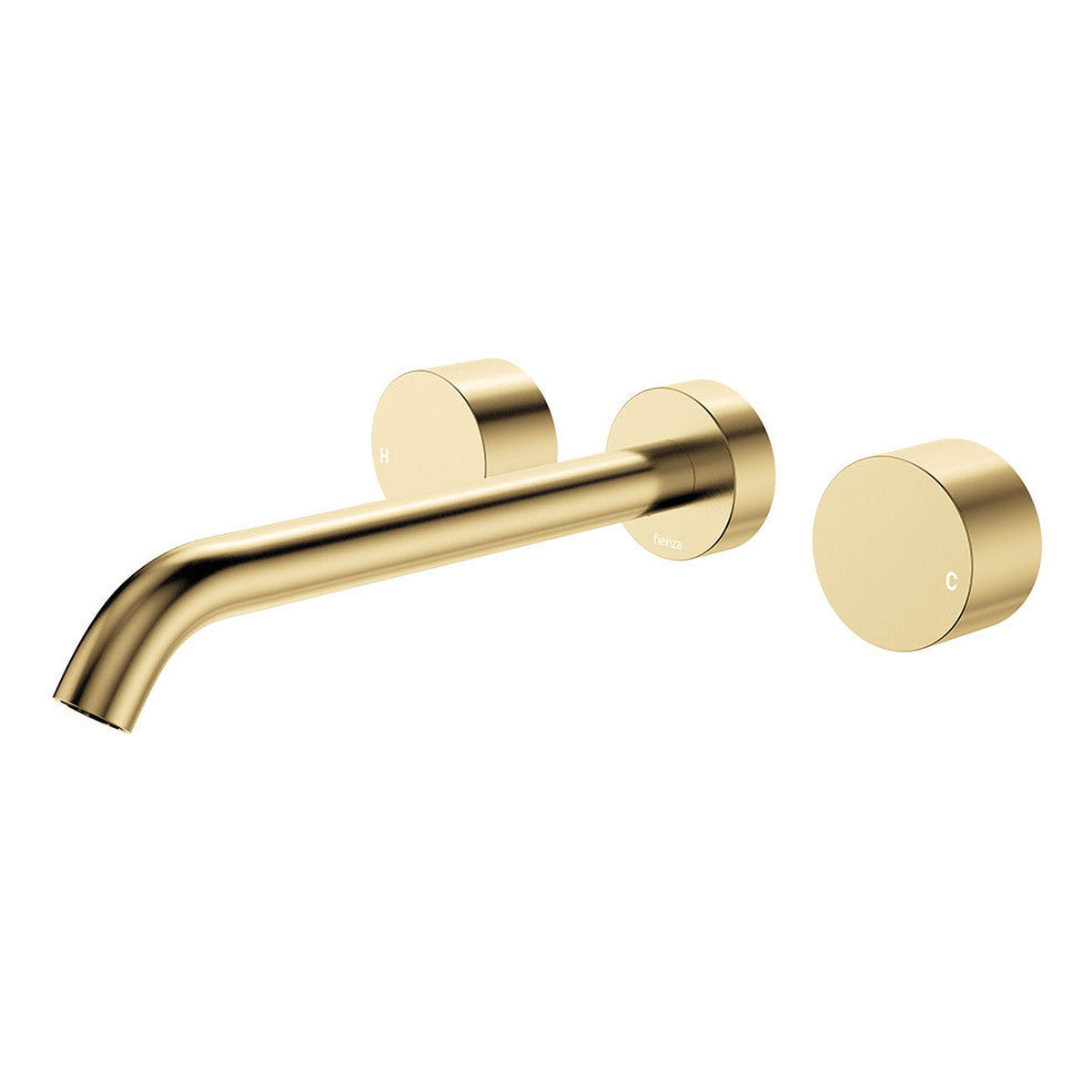 Fienza Kaya Wall Set, Round Taps, 220mm Outlet, Urban Brass - Lead Free