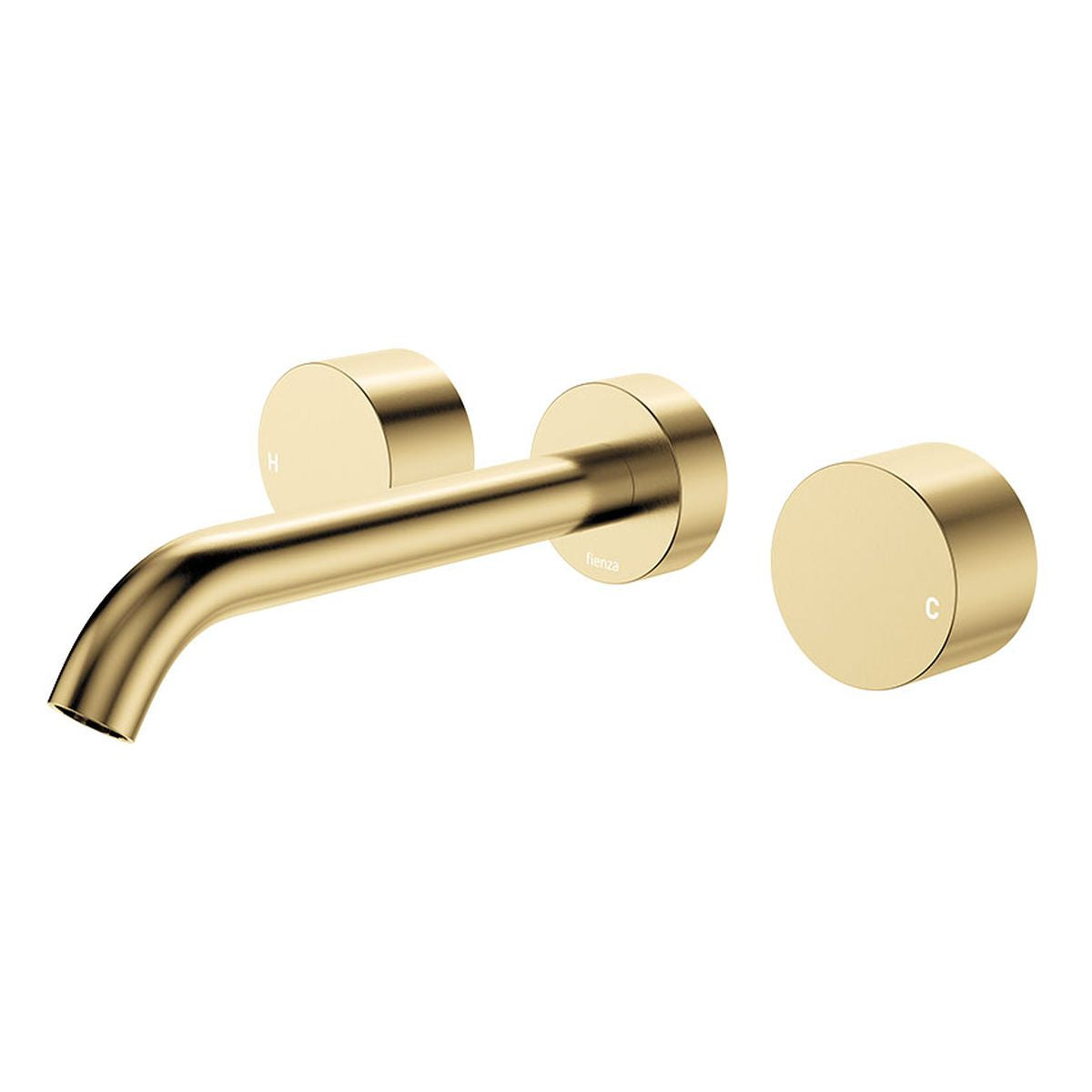 Kaya Wall Set, Round Taps, 180mm Outlet, Urban Brass