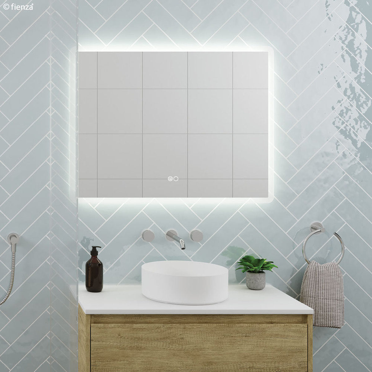 Fienza Kaya Wall Set, Round Taps, 180mm Outlet, Chrome - Lead Free