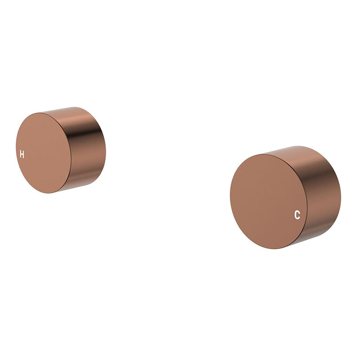 Kaya Round Wall Taps, Brushed Copper
