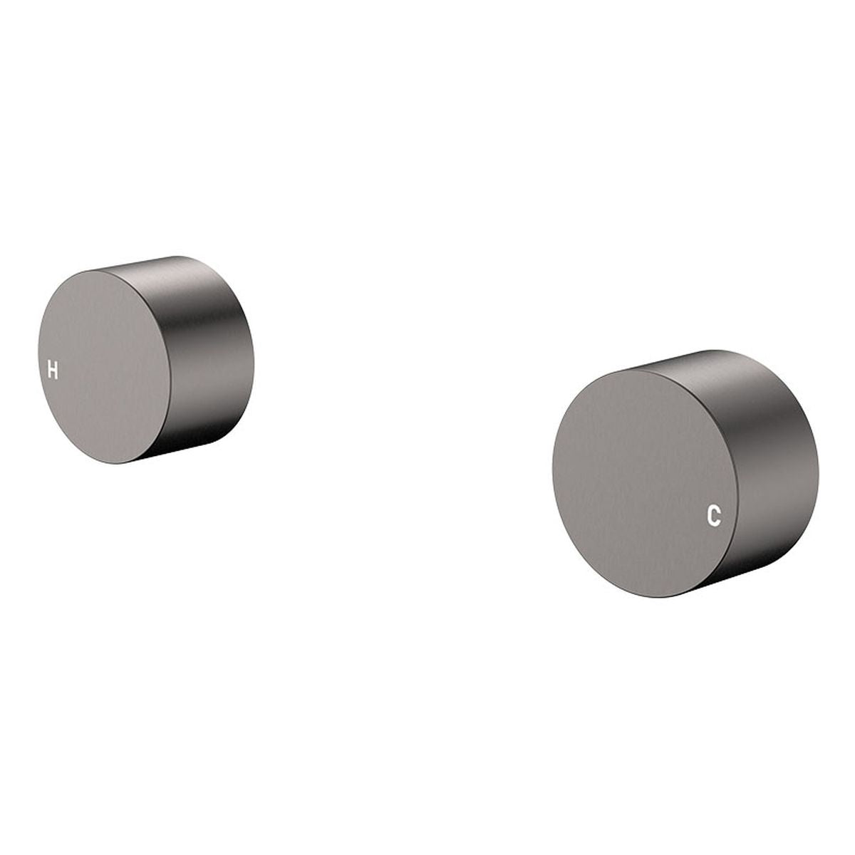 Kaya Round Wall Taps, Gun Metal