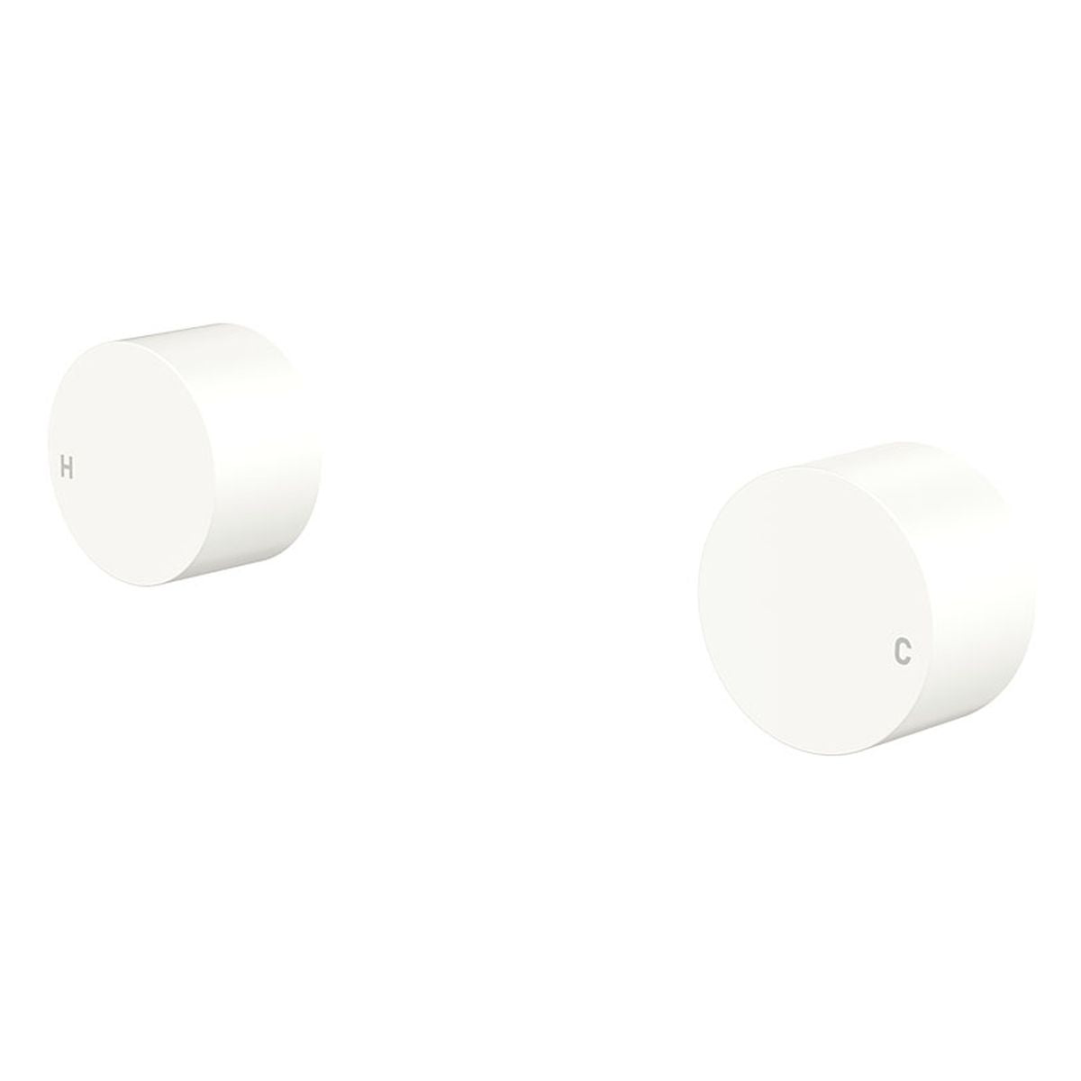 Kaya Round Wall Taps, Matte White