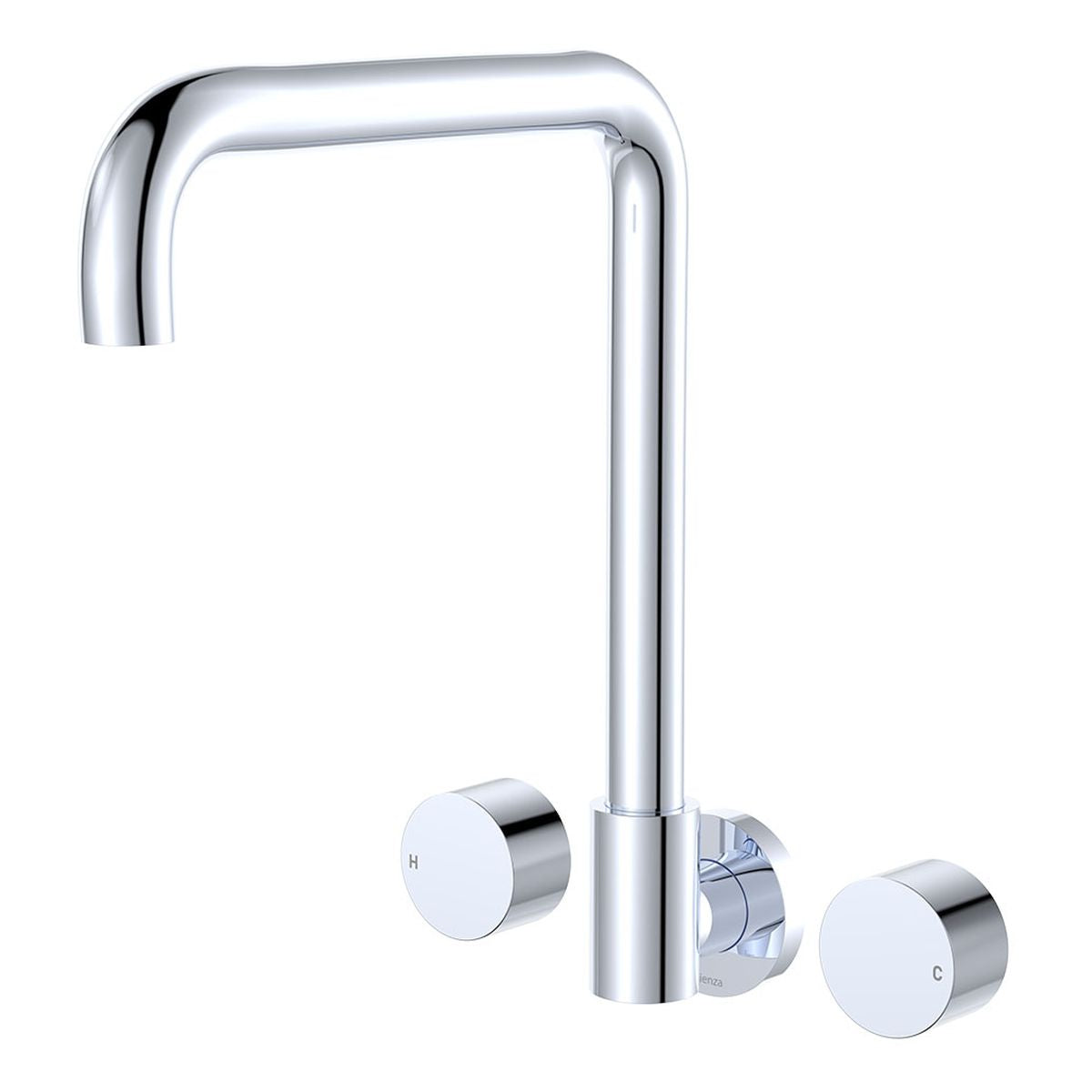 Kaya Squareline Wall Set, Round Taps, Chrome