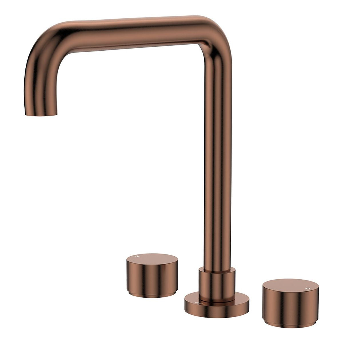 Kaya Squareline Hob Set, Round Taps, Brushed Copper