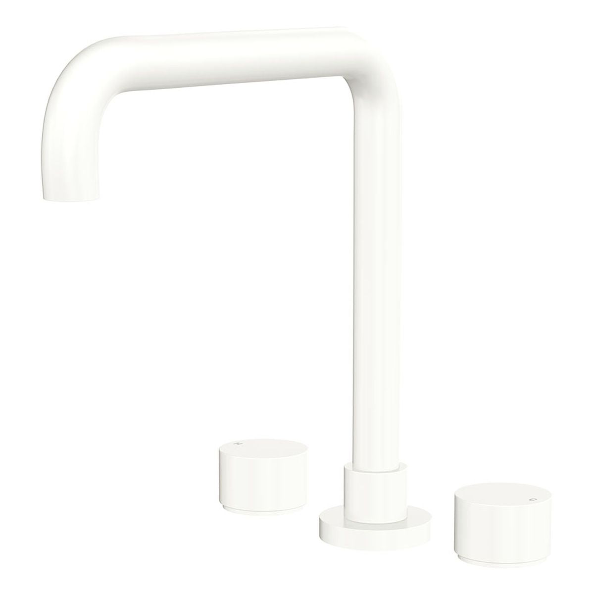 Kaya Squareline Hob Set, Round Taps, Matte White