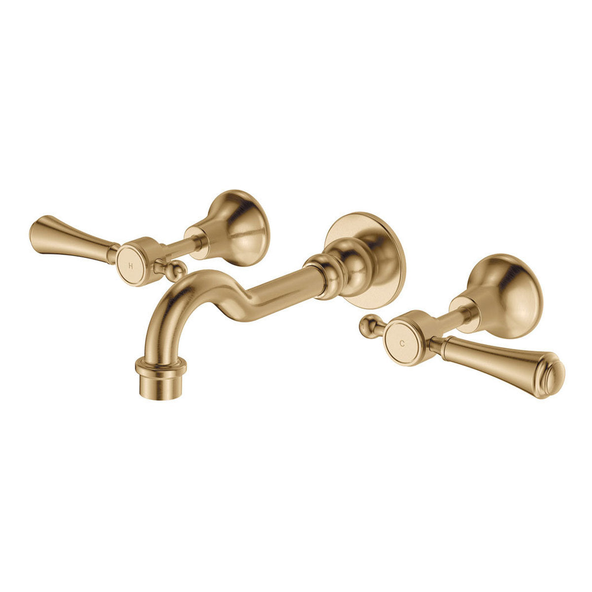 Fienza Lillian Lever Basin/Bath Wall Set, Urban Brass
