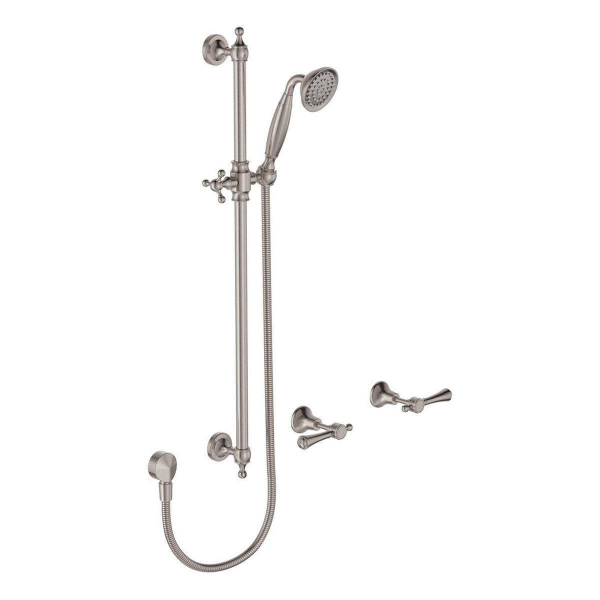 Fienza Lillian Lever Rail Shower Set, Brushed Nickel