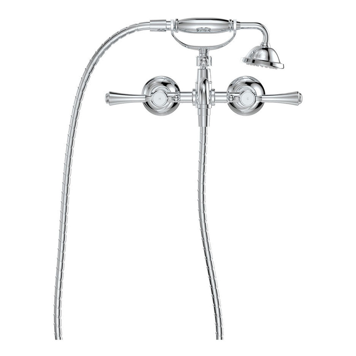 Fienza Lillian Lever Exposed Bath Tap Set With Hand Shower, Chrome