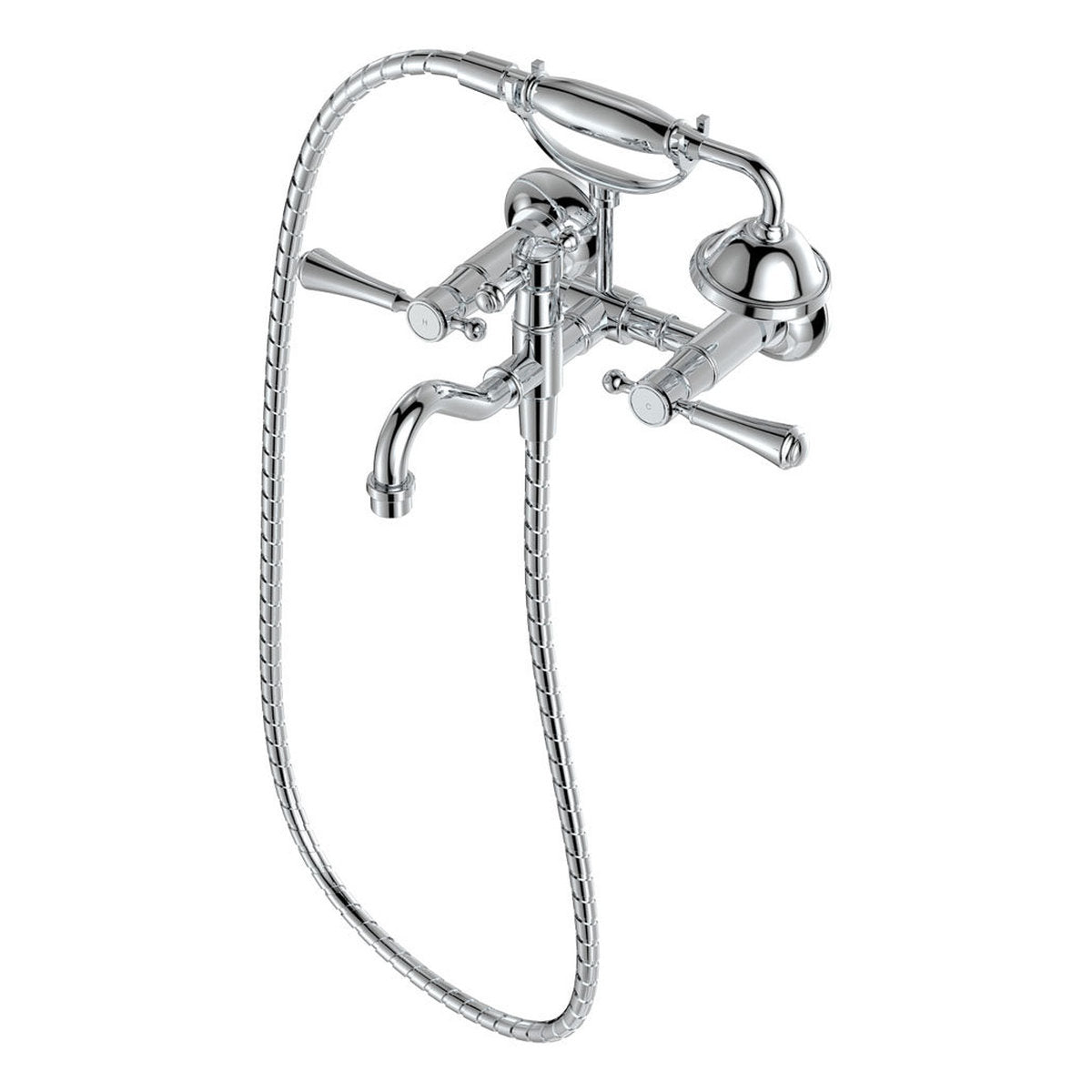 Fienza Lillian Lever Exposed Bath Tap Set With Hand Shower, Chrome