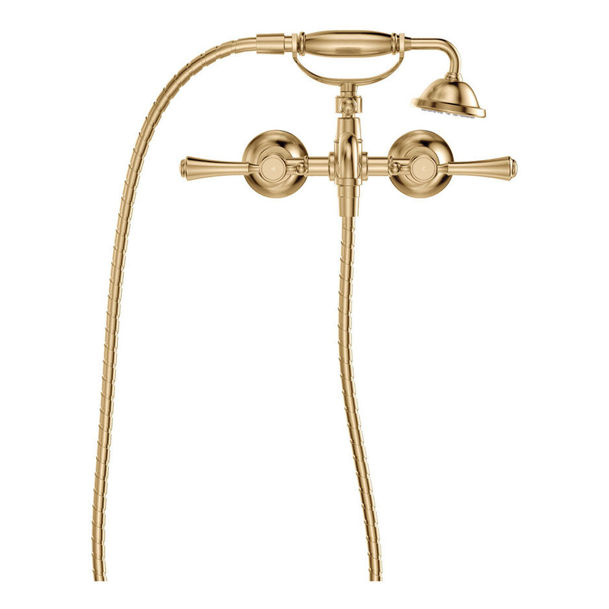 Fienza Lillian Lever Exposed Bath Tap Set With Hand Shower, Urban Brass