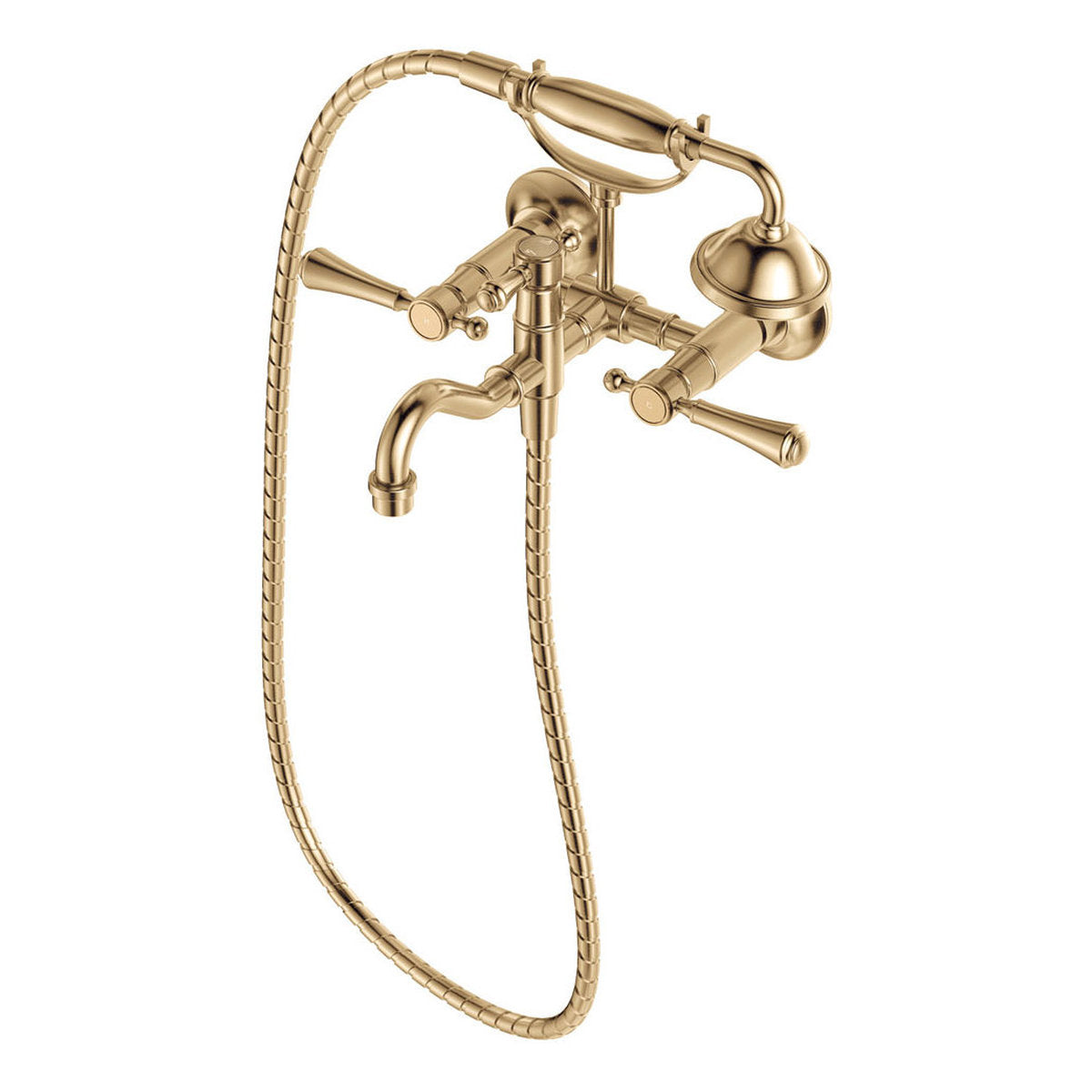 Fienza Lillian Lever Exposed Bath Tap Set With Hand Shower, Urban Brass