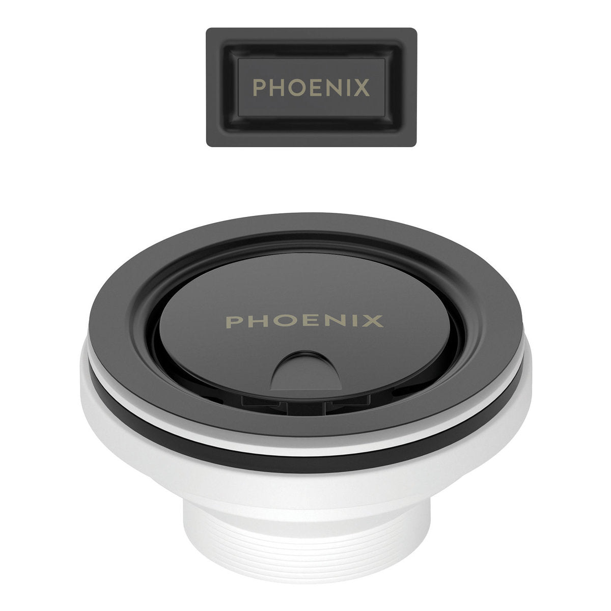 Phoenix 50mm Covered Sink Basket Waste & Overflow, Matte Black