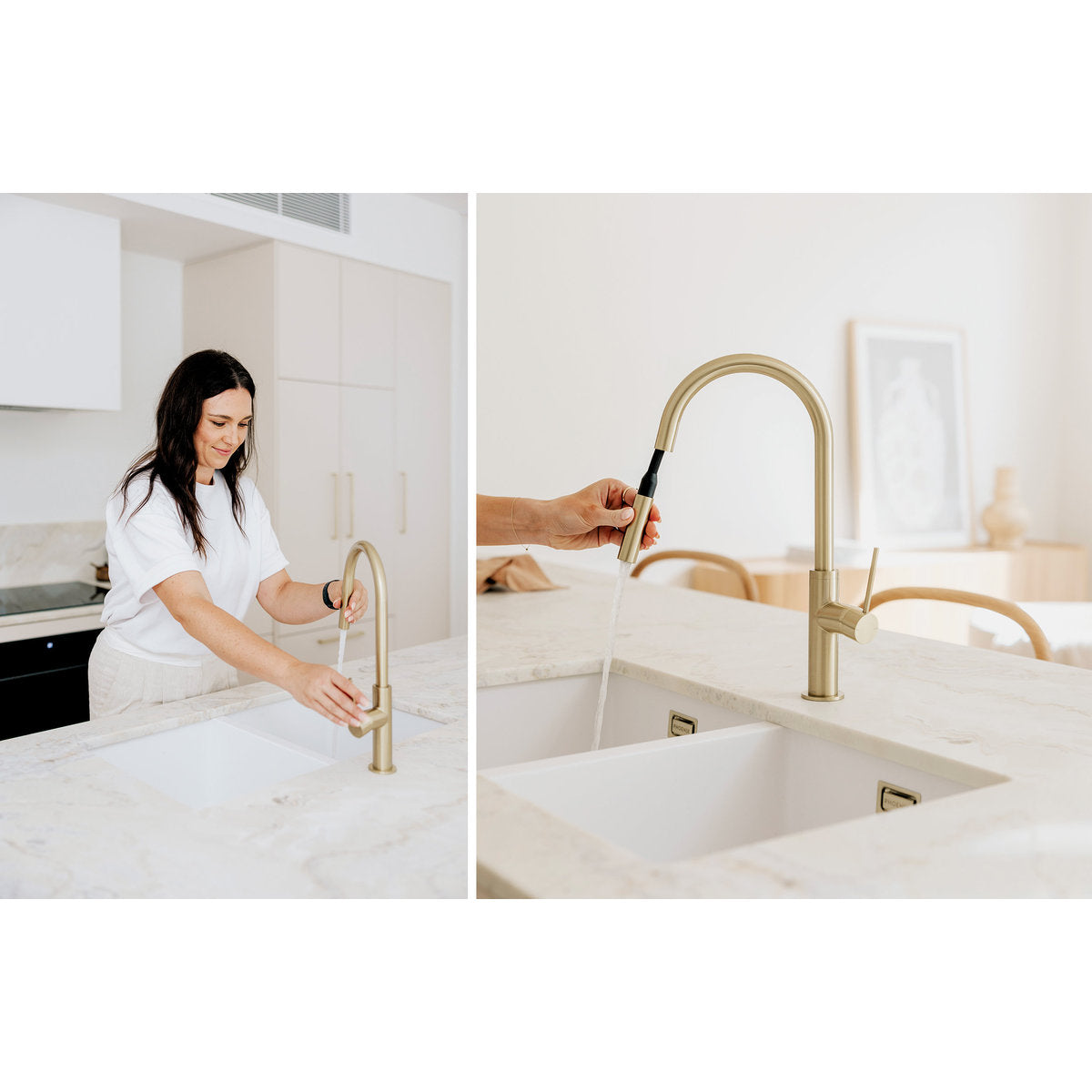 Phoenix 50mm Covered Sink Basket Waste & Overflow, Brushed Gold