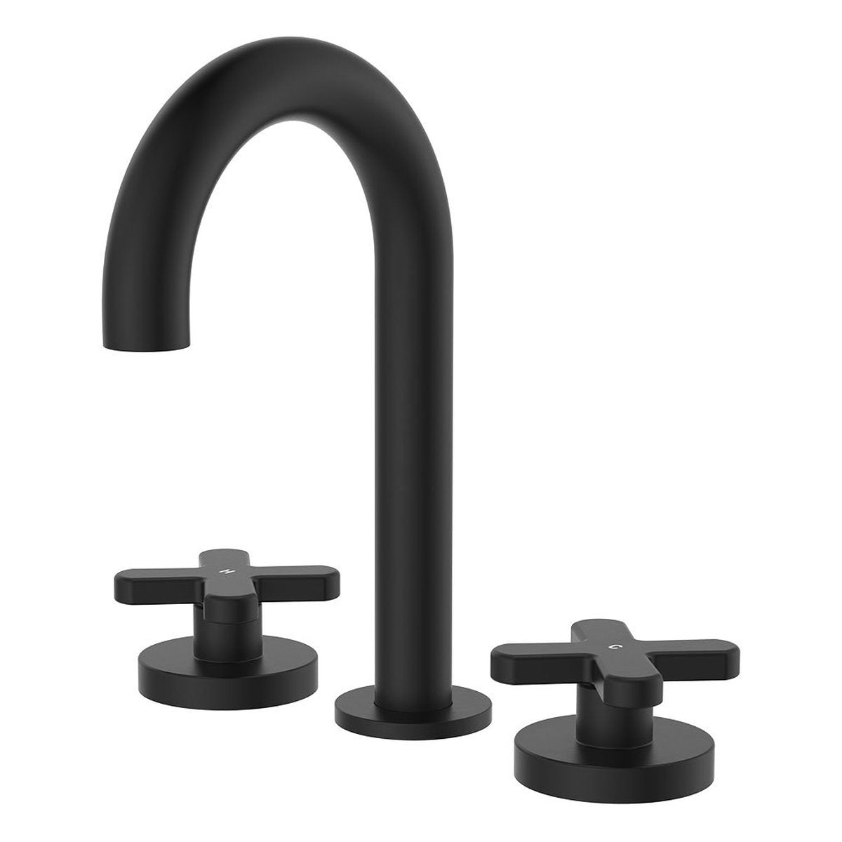 Fienza Kaya Round Hob Set, Cross Taps, Matte Black