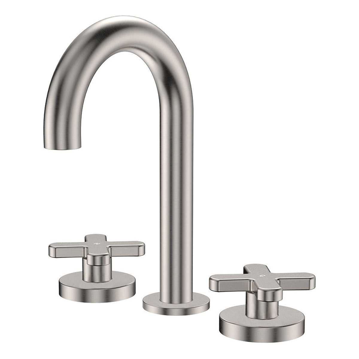 Fienza Kaya Round Hob Set, Cross Taps, Brushed Nickel