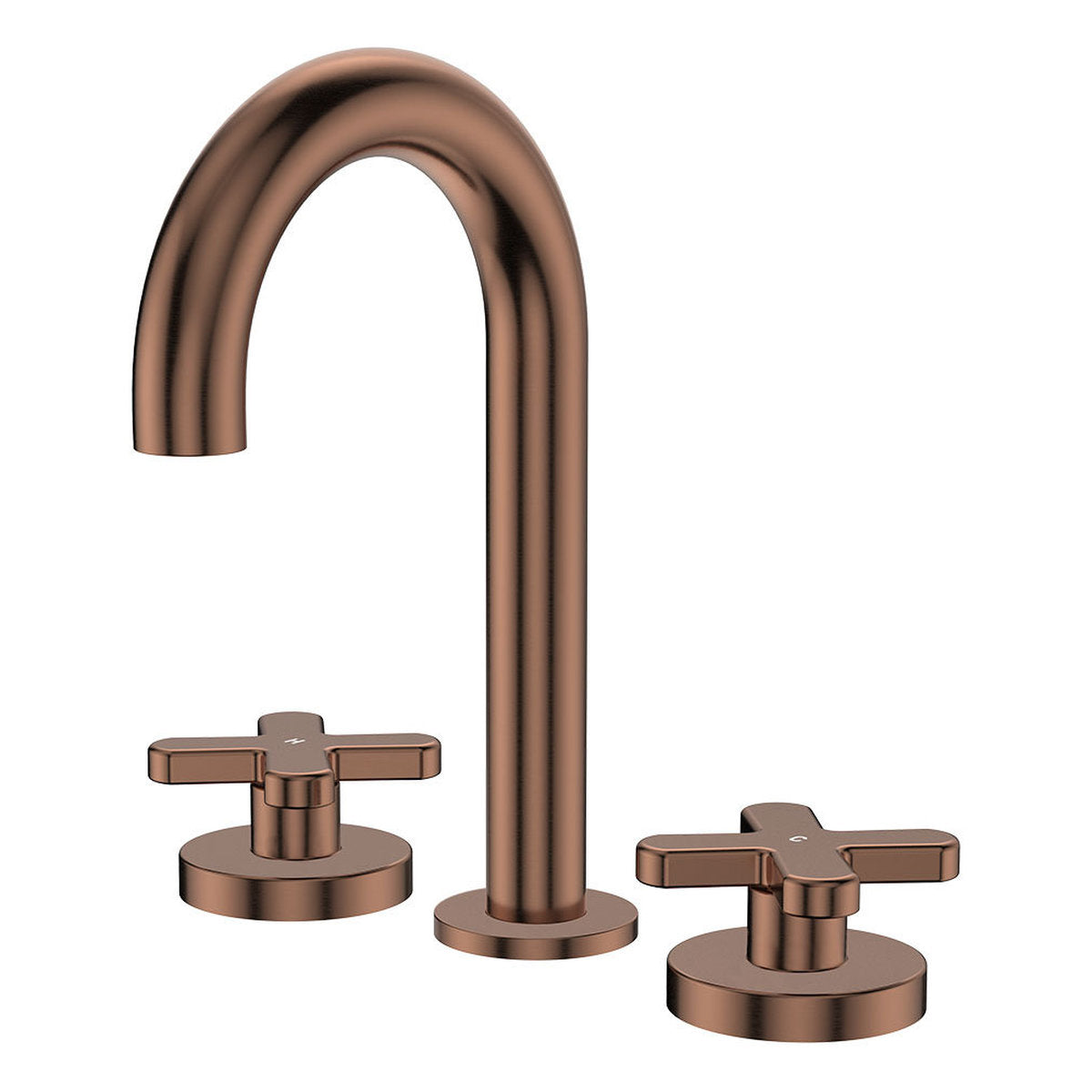 Fienza Kaya Round Hob Set, Cross Taps, Brushed Copper