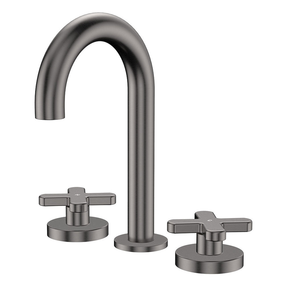 Fienza Kaya Round Hob Set, Cross Taps, Gun Metal