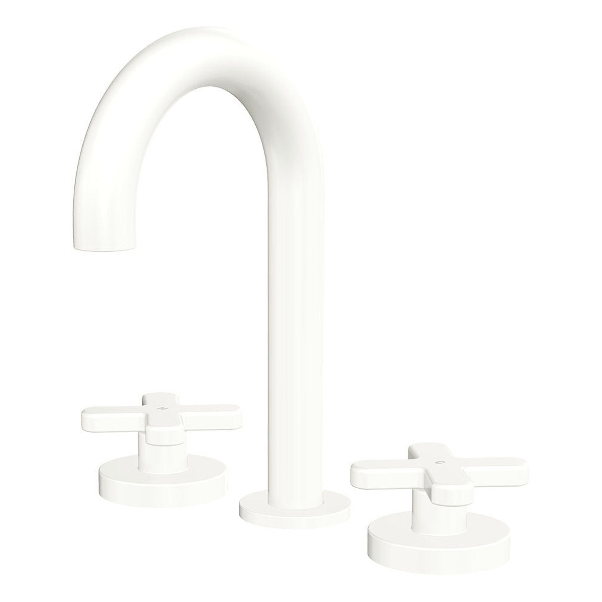 Fienza Kaya Round Hob Set, Cross Taps, Matte White