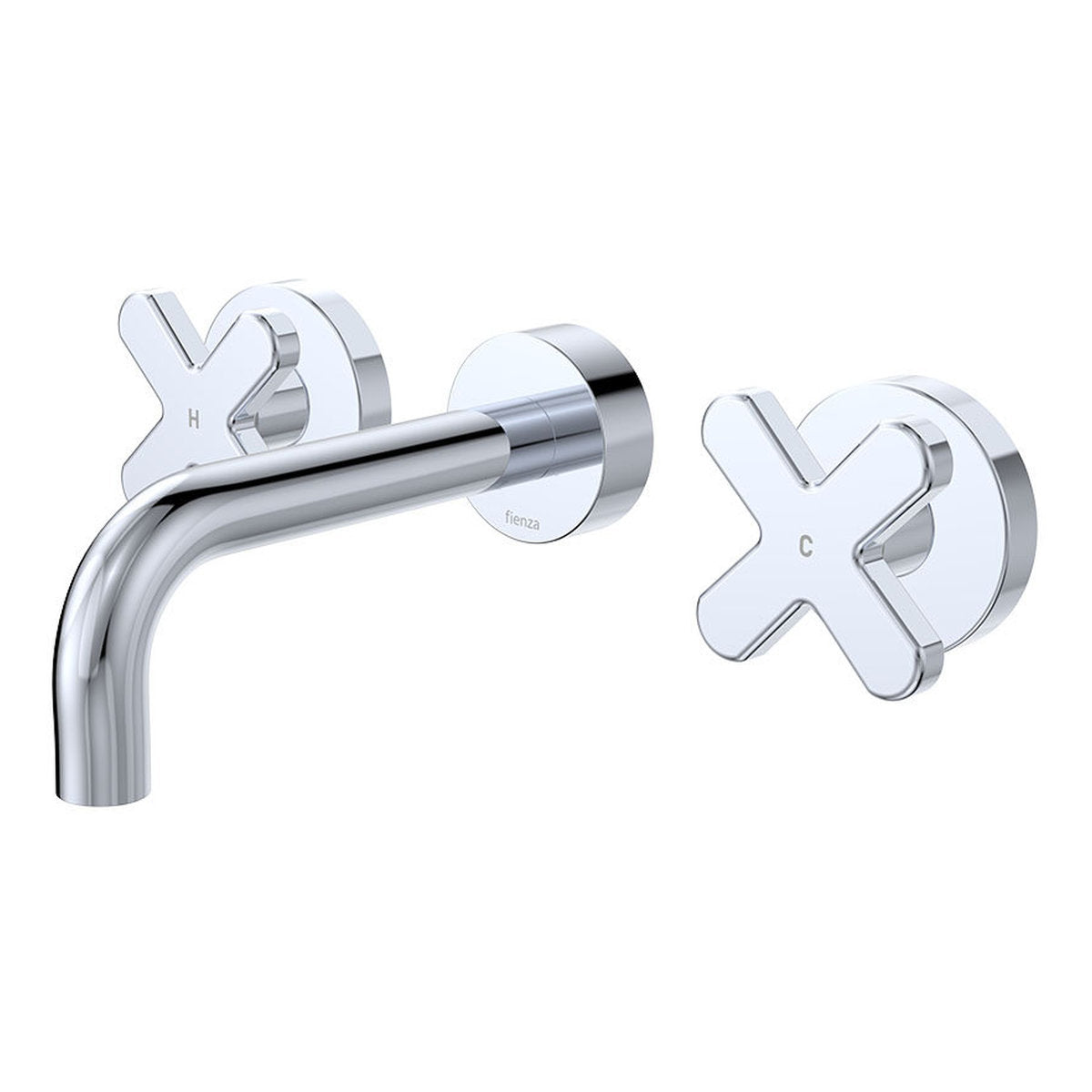 Fienza Kaya Wall Set, Cross Taps, 130mm, Chrome