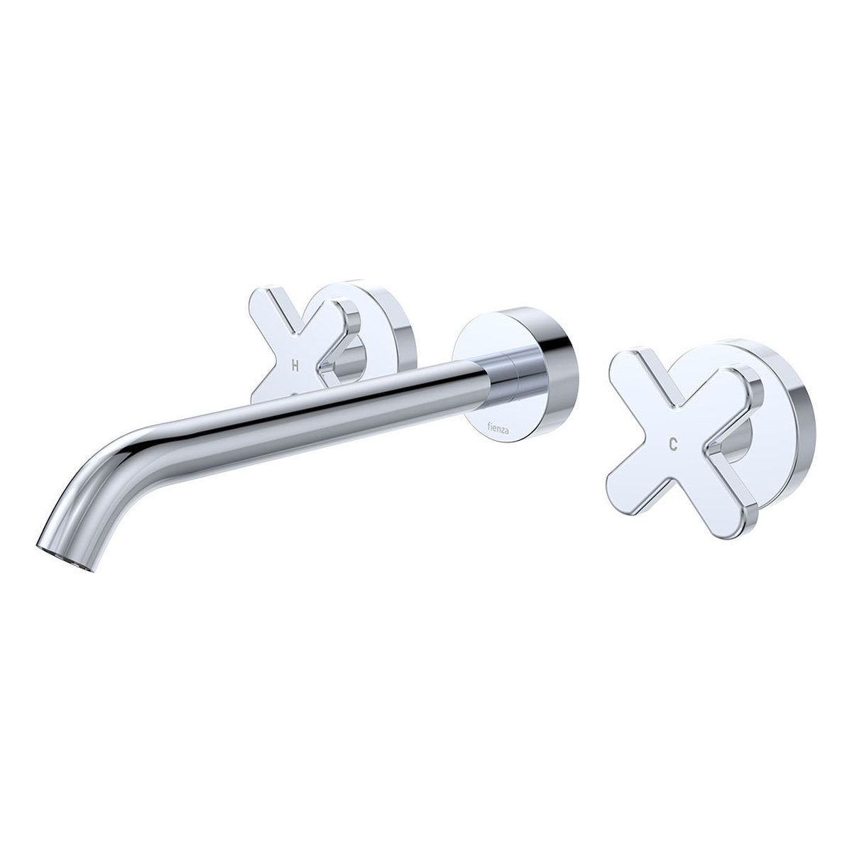 Fienza Kaya Wall Set, Cross Taps, 220mm, Chrome