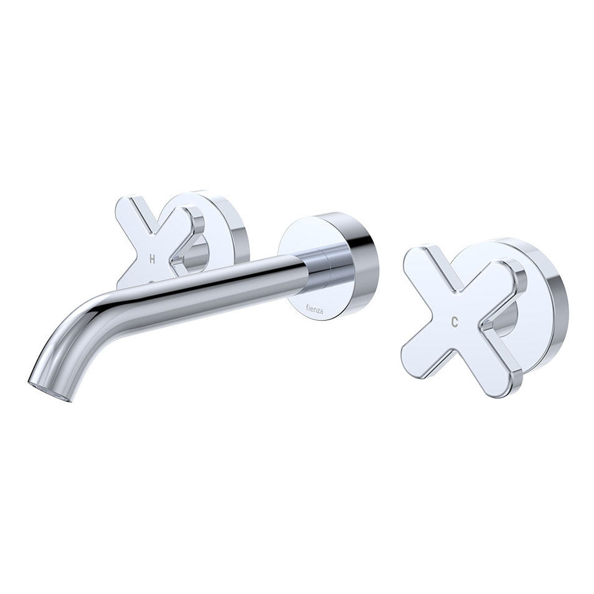 Fienza Kaya Wall Set, Cross Taps, 180mm, Chrome