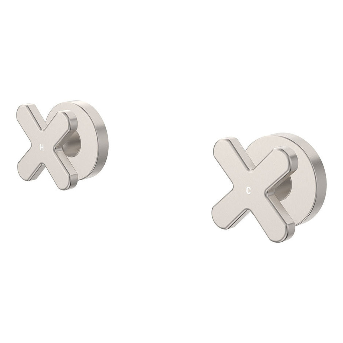 Fienza Kaya Cross Wall Taps, Brushed Nickel