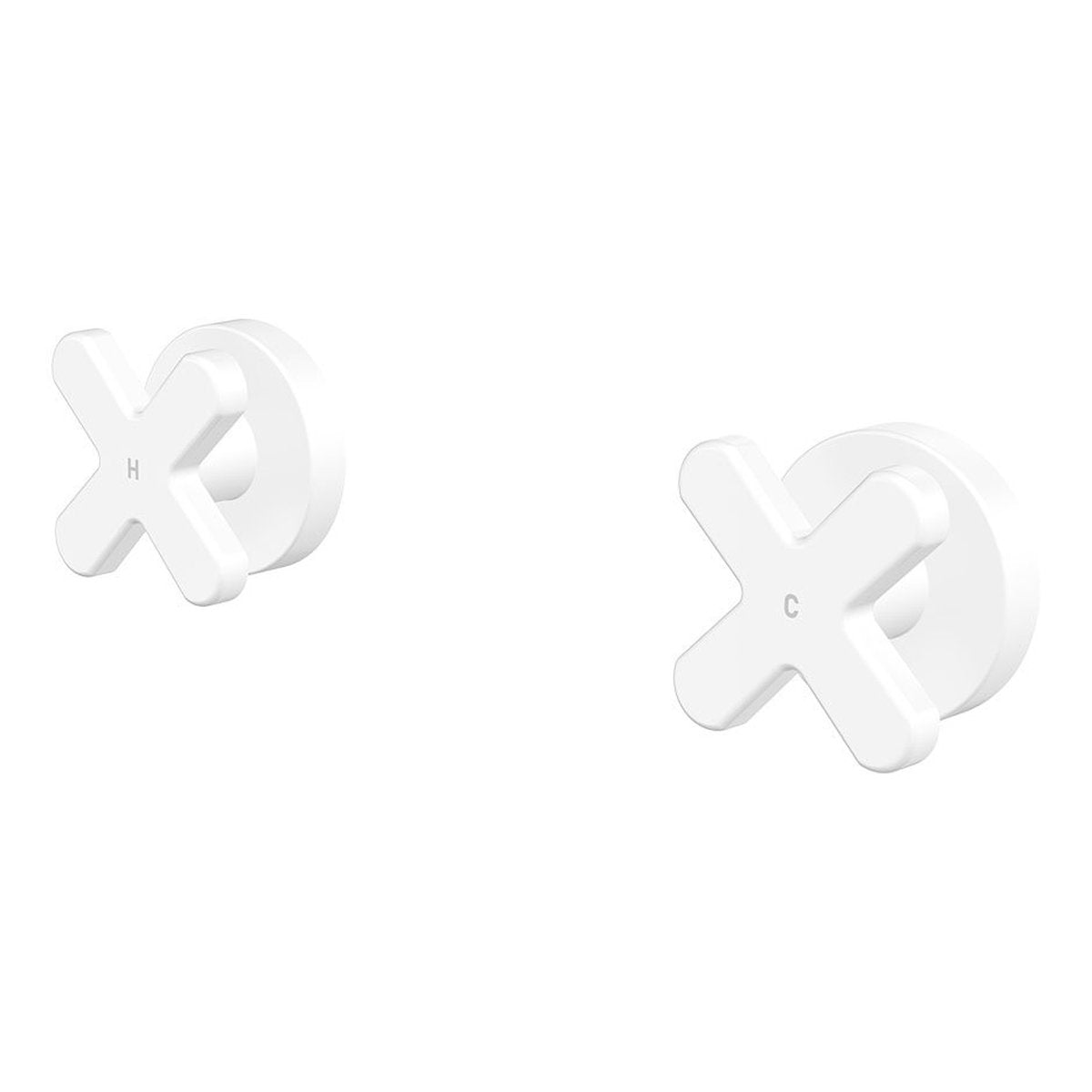 Fienza Kaya Cross Wall Taps, Matte White