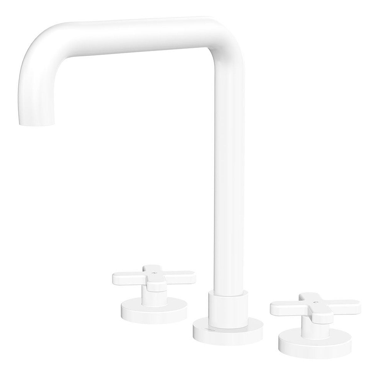 Fienza Kaya Squareline Hob Set, Cross Taps, Matte White
