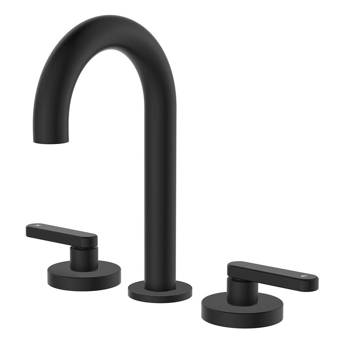 Fienza Kaya Round Hob Set, Lever Taps, Matte Black
