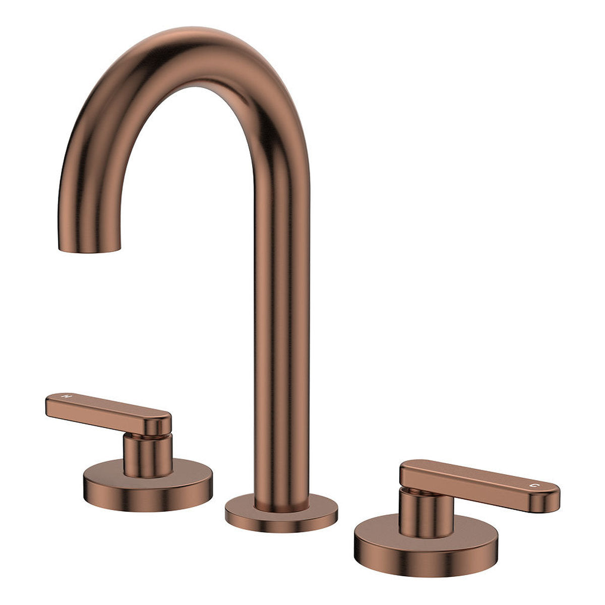 Fienza Kaya Round Hob Set, Lever Taps, Brushed Copper