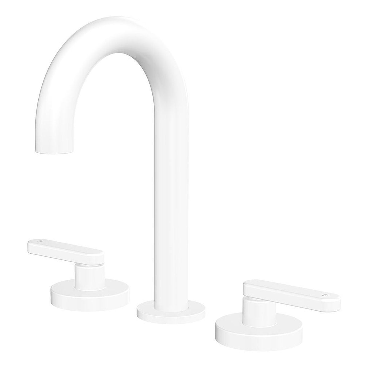 Fienza Kaya Round Hob Set, Lever Taps, Matte White