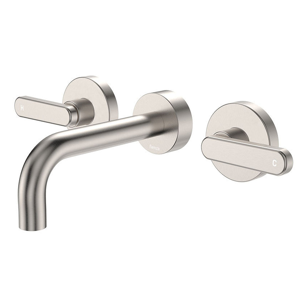 Fienza Kaya Wall Set, Lever Taps, 130mm, Brushed Nickel