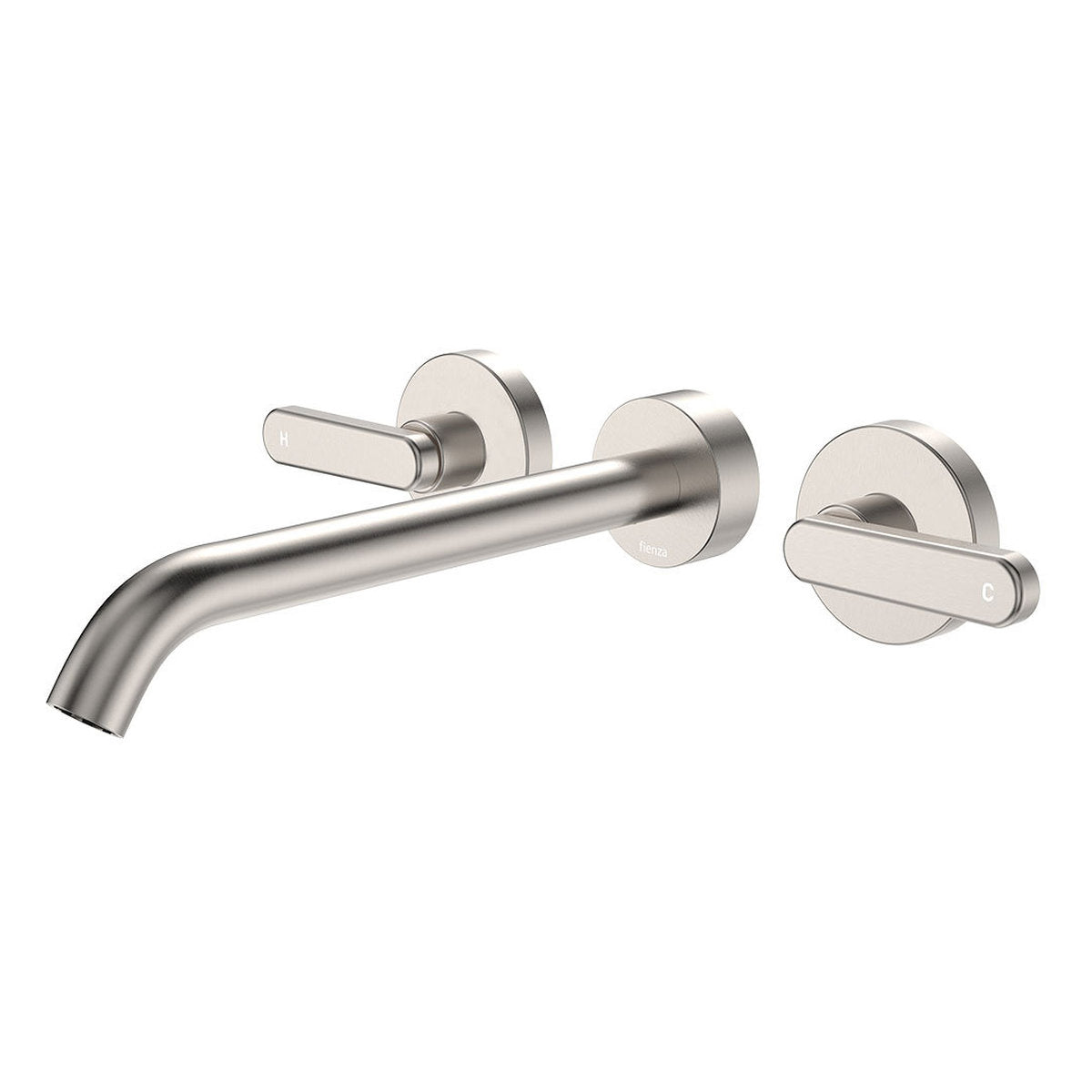 Fienza Kaya Wall Set, Lever Taps, 220mm, Brushed Nickel