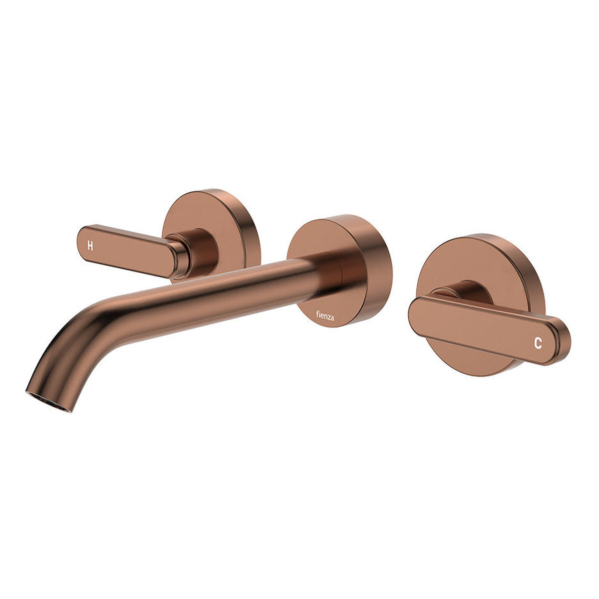 Fienza Kaya Wall Set, Lever Taps, 180mm, Brushed Copper