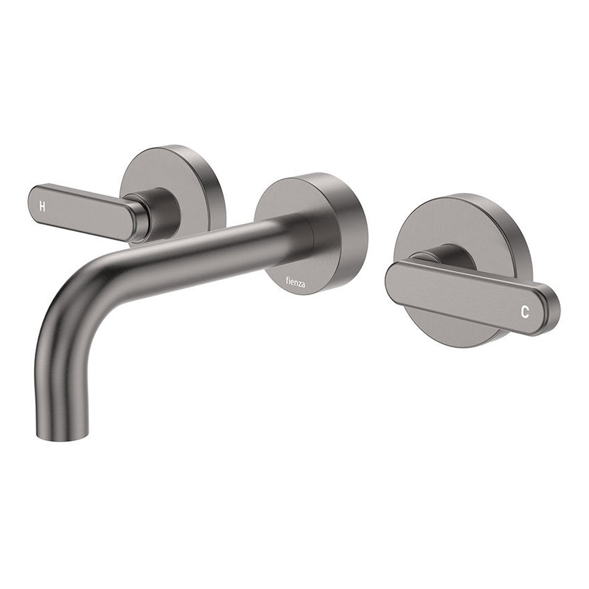 Fienza Kaya Wall Set, Lever Taps, 130mm, Gun Metal