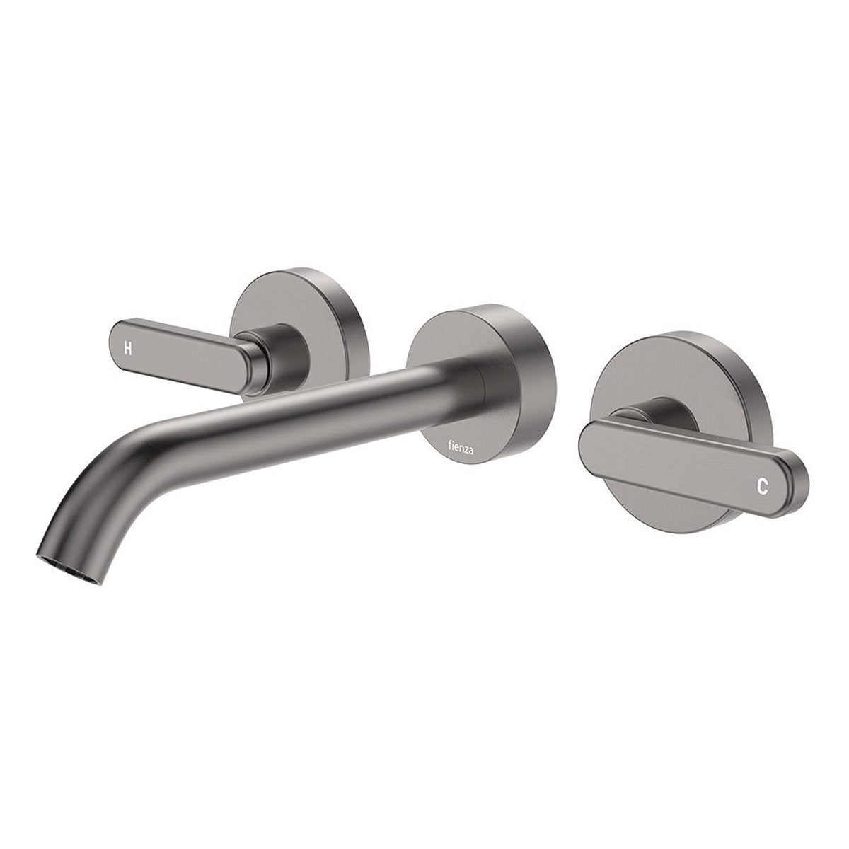 Fienza Kaya Wall Set, Lever Taps, 180mm, Gun Metal