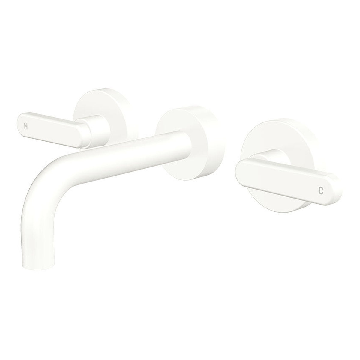 Fienza Kaya Wall Set, Lever Taps, 130mm, Matte White