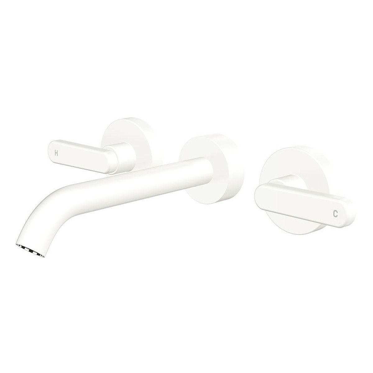 Fienza Kaya Wall Set, Lever Taps, 180mm, Matte White