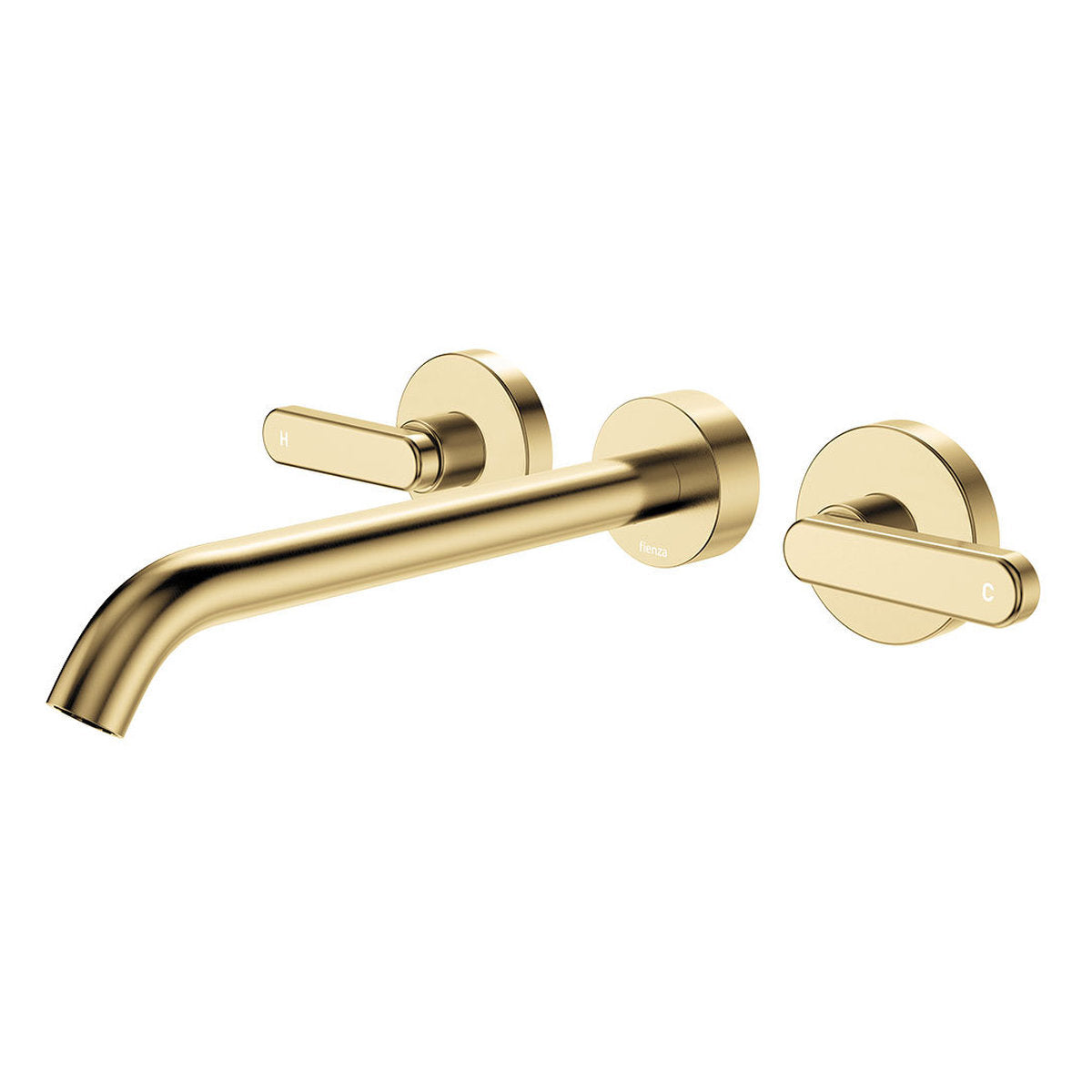 Fienza Kaya Wall Set, Lever Taps, 220mm, Urban Brass