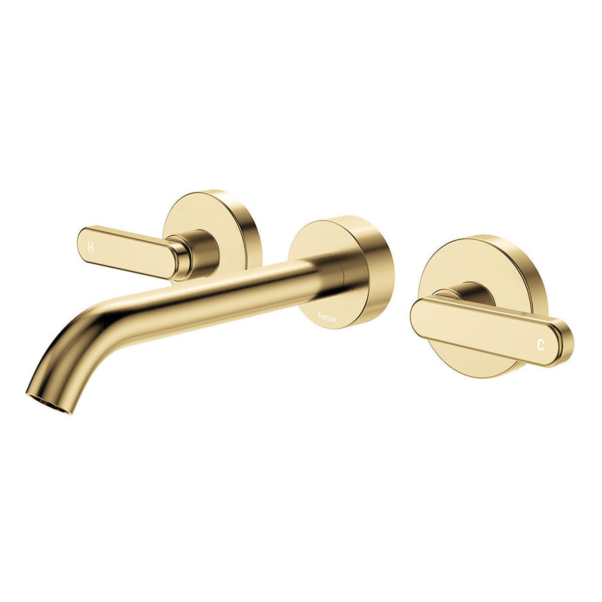 Fienza Kaya Wall Set, Lever Taps, 180mm, Urban Brass