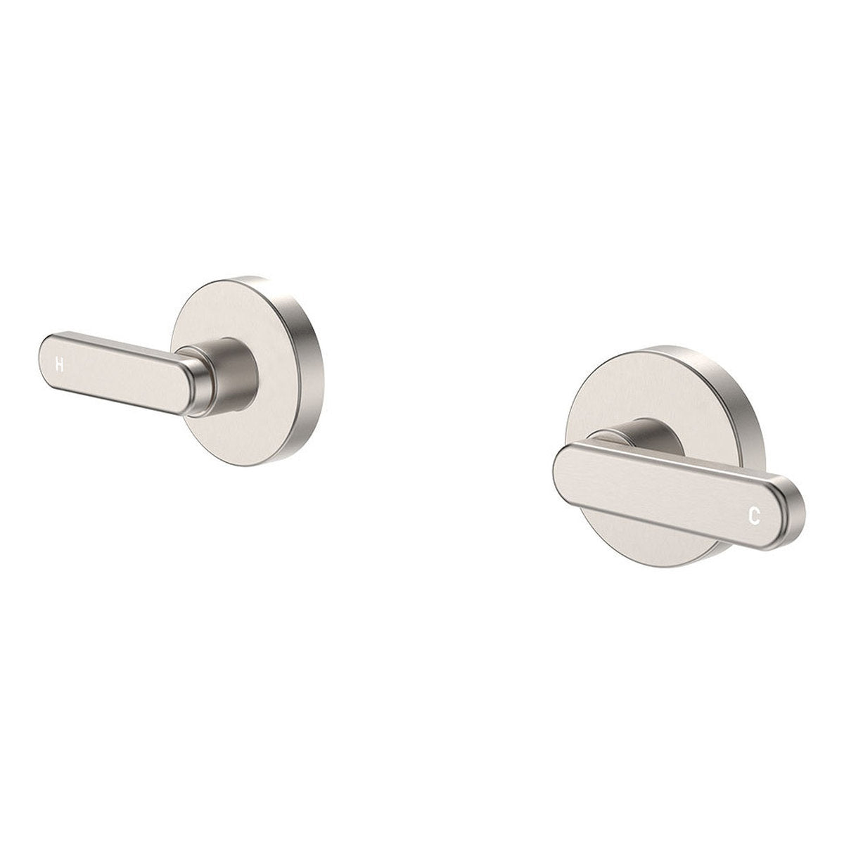 Fienza Kaya Wall Set Dress Kit, Lever Taps, Brushed Nickel